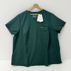 FIGS Technical Women 4XL Scrub Top Green Catarina Racing One Pocket New‎